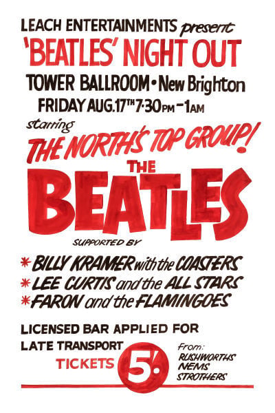 THE BEATLES NIGHT OUT CONCERT POSTER 1962 | The Beatles Posters